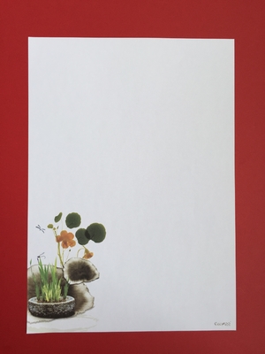 Papel blanco de los efectos de escritorio del papel con membrete del color A4 con diseño en conserva del arte
