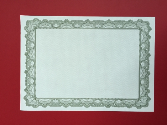 el espacio en blanco imprimible del papel de la especialidad 95g certifica la hoja de plata que sella el tipo