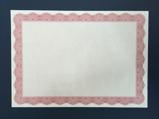 El papel pre impreso del certificado/la frontera roja de papel del premio mecanografía adentro el tamaño de los 21*29.7cm