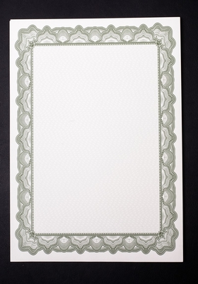 Papel imprimible del certificado de Forest Green, papel interno de sellado caliente del certificado