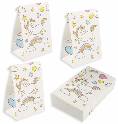 Los bolsos del regalo de Kraft de 36 paquetes/las pulgadas de las bolsas de papel 5.2x8.7x3.3 de Kraft para el unicornio van de fiesta