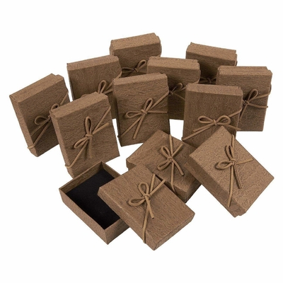 3,6 x 1 x 2,7 pulgadas de pequeño de la cartulina de regalo de las cajas color de Brown con las tapas