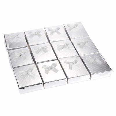 La caja de joyería del papel de plata/la caja de regalo 12 junta las piezas en 2,7 x 1 x 3,5 pulgadas