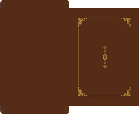 carpeta hecha papel 318x247m m de la exhibición del certificado de la especialidad 230g con la hoja de oro