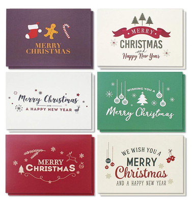 Tarjetas de felicitación de las vacaciones de invierno, tarjeta retra de la Feliz Navidad del diseño moderno