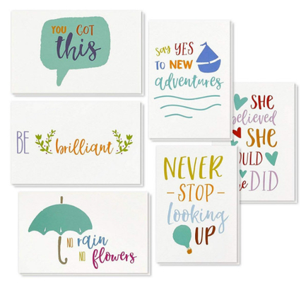 6 tipos tarjetas únicas del día de fiesta/tarjetas de motivación inspiradoras con los sobres