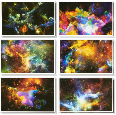Sobres cósmicos de los diseños” buenas fiestas de la tarjeta multicolora 4x6 incluidos